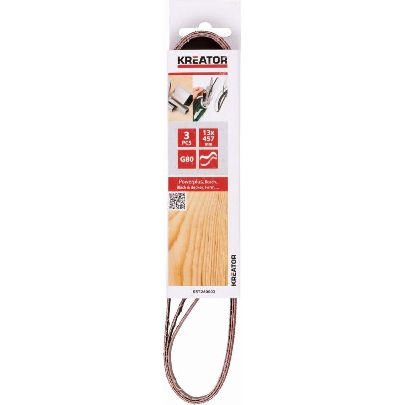 KREATOR KRT260002 3X BRUSNÝ PÁS 13 X 457MM G80 - BRUSNÝ PÁS 13 X 457MM - PŘÍSLUŠENSTVÍ