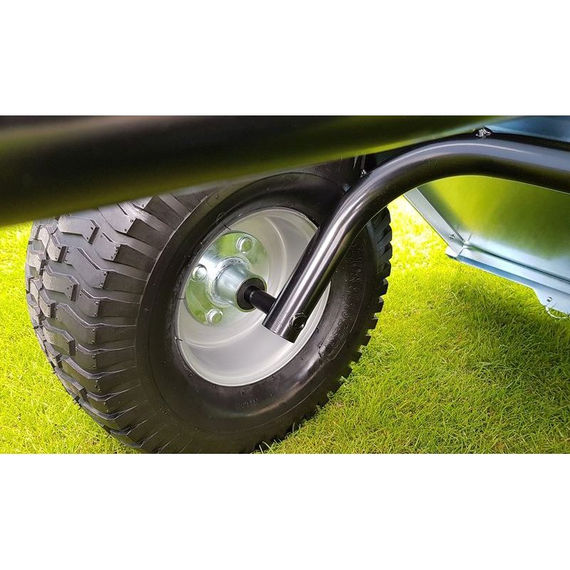 VOZÍK TR 220S – POZINK, PRACHOTĚSNÉ NÁBOJE KOL, PROFI LOVANÝ NOSNÍK KORBY TL. 3 MM - VOZÍK VARES PRO ZAHRADNÍ TRAKTORY - VOZÍKY ZA TRAKTOR - ZAHRADA