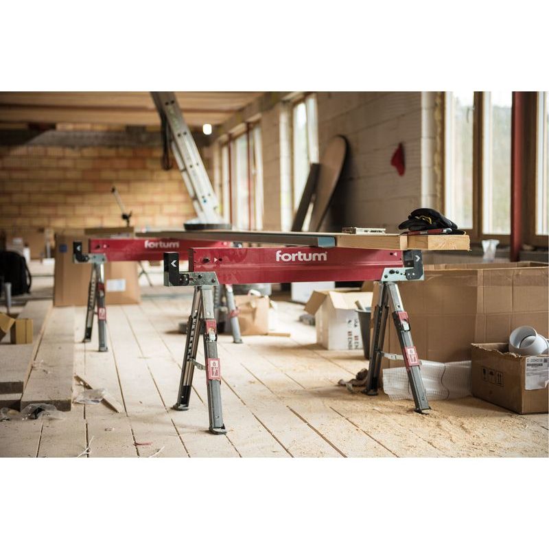 FORTUM KOZA STAVEBNÍ SKLÁDACÍ 1KUS, NOSNOST 590KG, VÝŠKA 61,5-82CM, 4759999 - PODPĚRY - DÍLNA A GARÁŽ