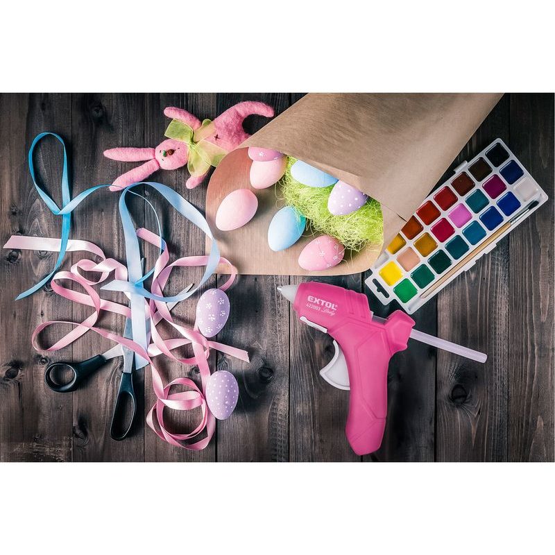EXTOL LADY PISTOLE TAVNÁ LEPÍCÍ, ⌀7,2MM, 25W, RŮŽOVÁ, 422003 - LEPÍCÍ PISTOLE, TAVNÉ PISTOLE - ELEKTRICKÉ NÁŘADÍ