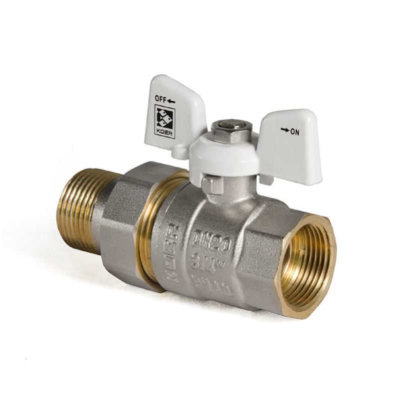 KULOVÝ KOHOUT SE ŠROUBENÍM, PŘÍMÝ, MOTÝL, BÍLÝ, KR.227.W 3/4"FM | KR.227.W 3/4"FM PROCRAFT - PŘÍSLUŠENSTVÍ (KOHOUTY, ŠROUBENÍ,...) - SANITA