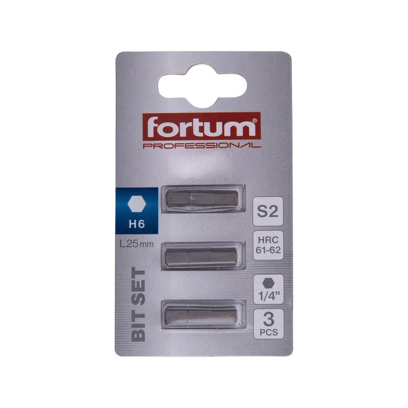 FORTUM HROT IMBUS SADA 3KS, H 6X25MM, S2, 4741508 - IMBUS HROTY 1/4 - PŘÍSLUŠENSTVÍ