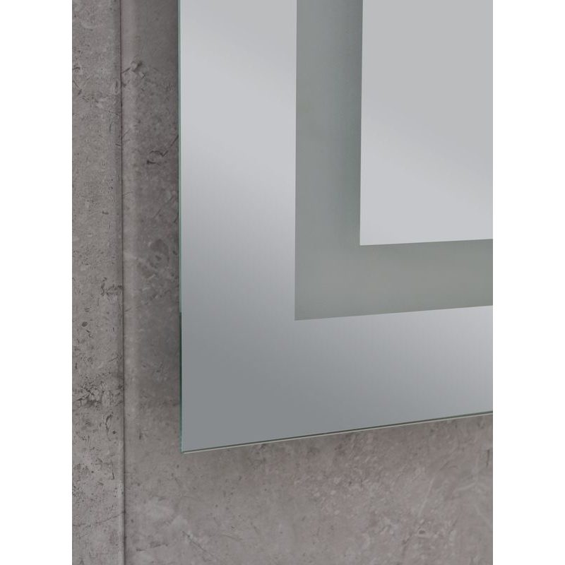 KOUPELNOVÉ ZRCADLO S LED OSVĚTLENÍM, PROTIZAMLŽOVACÍ FUNKCÍ, REGULACÍ JASU A HODINKAMI, MR06-60×80 H | MR06-60×80 HARD PROCRAFT - ZRCADLA - SANITA