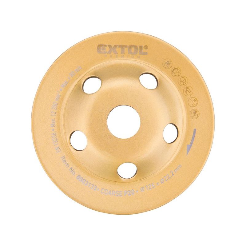 EXTOL PREMIUM KOTOUČ DIAMANTOVÝ BRUSNÝ, O125X22,2MM, HRUBÝ P20, 8803133 - DIAMATOVÉ KOTOUČE - BRUSNÉ - PŘÍSLUŠENSTVÍ