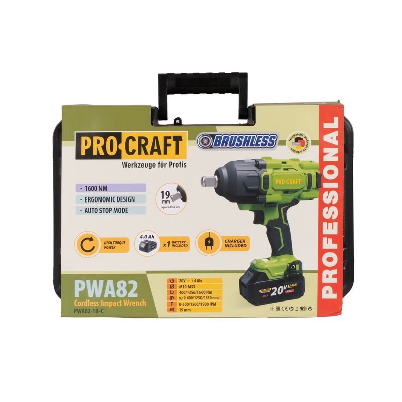 AKU RÁZOVÝ UTAHOVÁK PROCRAFT PWA82 1B | PWA82-1B-C PROCRAFT - RÁZOVÝ UTAHOVÁK 18V - AKU NÁŘADÍ