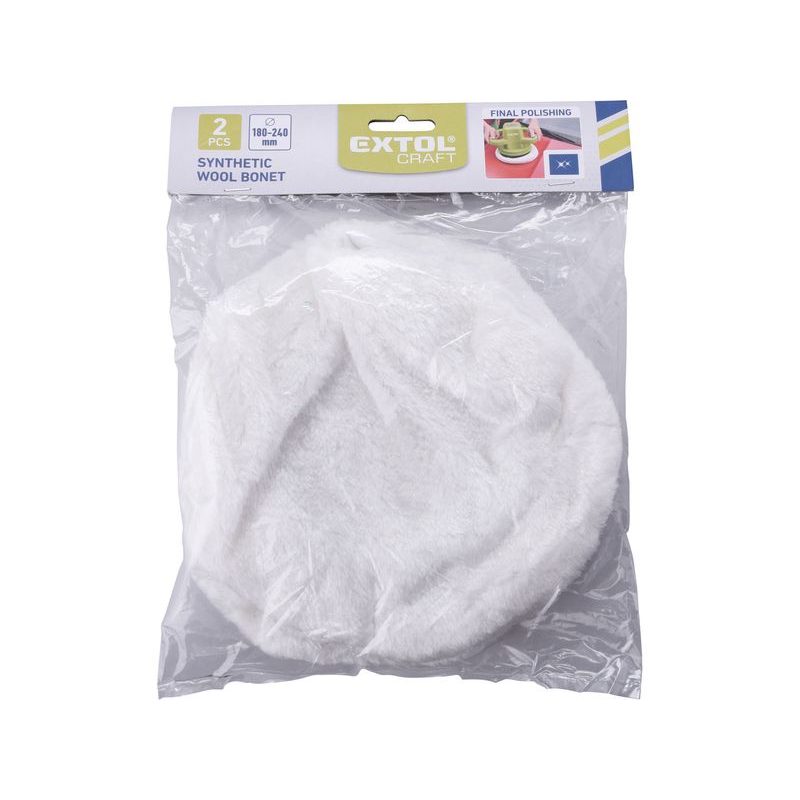EXTOL CRAFT KOTOUČE LEŠTÍCÍ, SYNTETICKÁ VLNA, 2KS, ⌀ 180-240MM, NÁVLEK, 10631 - PRO LEŠTIČKY - PŘÍSLUŠENSTVÍ