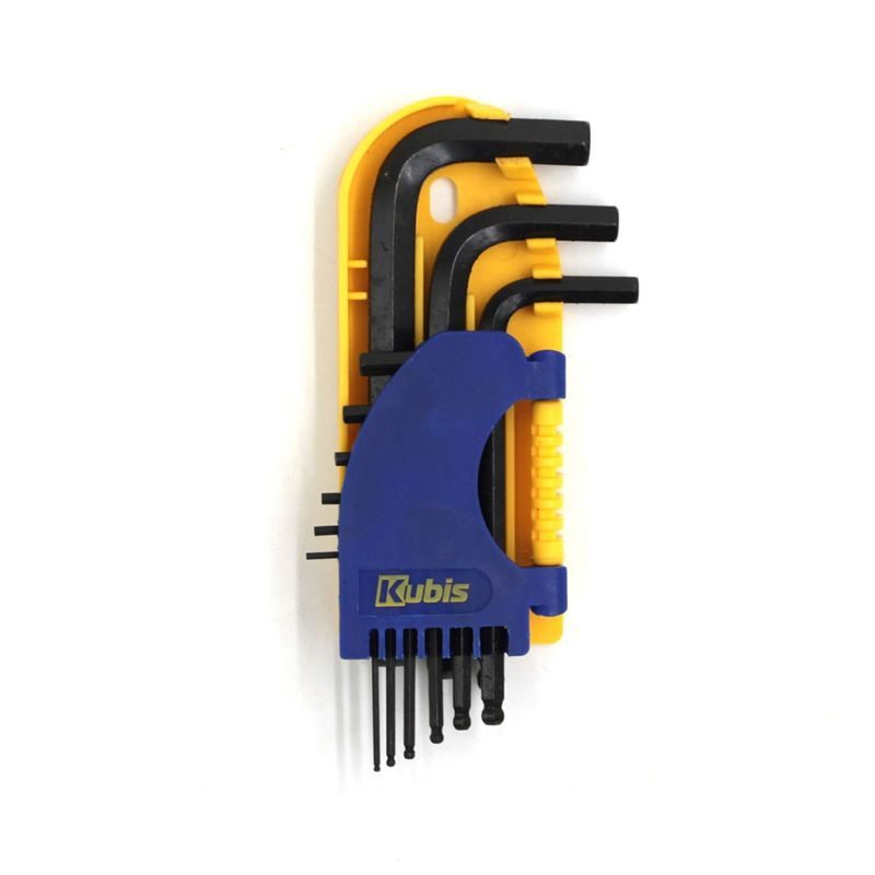 ŠESTIHRANNÉ KLÍČE SADA IMBUS S KULIČKOU 9 KS, 1.5, 2, 2.5, 3, 4, 5, 6, 8, 10 MM, CRV | 02-08-9309 KUBIS - IMBUSOVÉ KLÍČE - RUČNÍ NÁŘADÍ