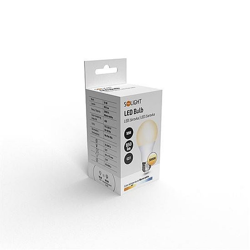 LED ŽÁROVKA, KLASICKÝ TVAR, 10W, E27, 3000K, 270°, 850LM - PATICE E27 (KLASICKÁ ŽÁROVKA) - SVÍTIDLA