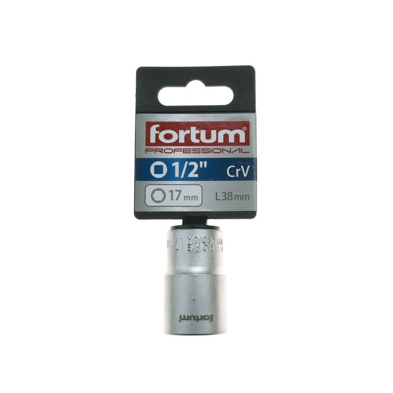 FORTUM HLAVICE NÁSTRČNÁ 1/2", 17MM, L 38MM, 4700417 - NÁSTRČNÉ HLAVICE, OŘECHY - RUČNÍ NÁŘADÍ