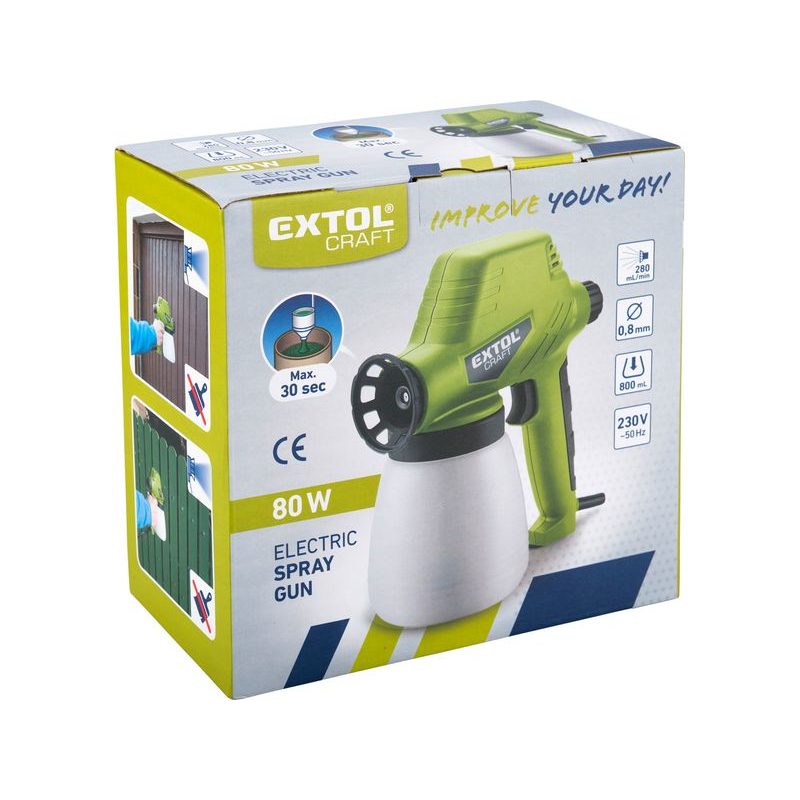 EXTOL CRAFT PISTOLE STŘÍKACÍ NA BARVU, 80W, 412113 - STŘÍKACÍ PISTOLE ELEKTRICKÉ - ELEKTRICKÉ NÁŘADÍ