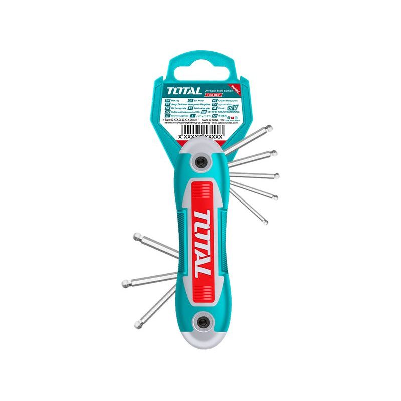 TOTAL KLÍČE IMBUS, SADA 8 KS, S KULIČKOU, CRV, THT1061836 - IMBUSOVÉ KLÍČE - RUČNÍ NÁŘADÍ