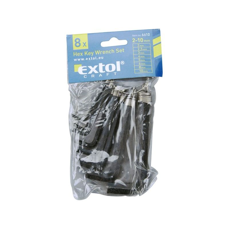 EXTOL CRAFT L-KLÍČE IMBUS, SADA 8KS, 2-10MM, 6610 - L - KLÍČE - RUČNÍ NÁŘADÍ