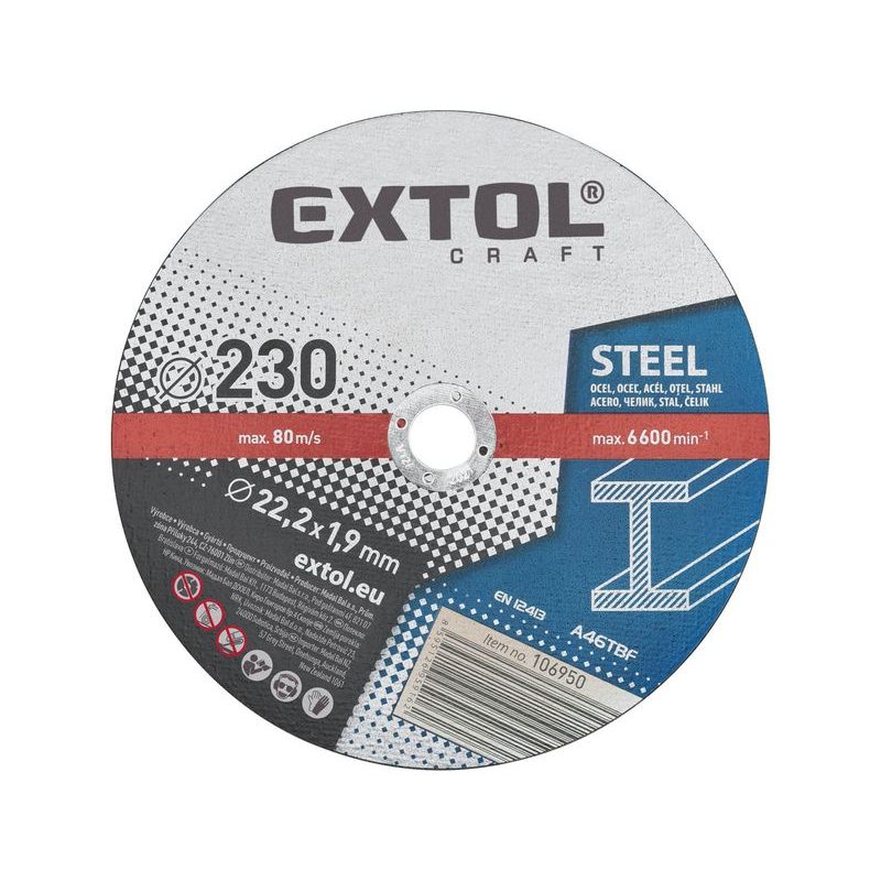 EXTOL CRAFT KOTOUČE ŘEZNÉ NA KOV, 5KS, O 230X1,9X22,2MM, 106950 - ŘEZNÝ KOTOUČ 230 MM - PŘÍSLUŠENSTVÍ