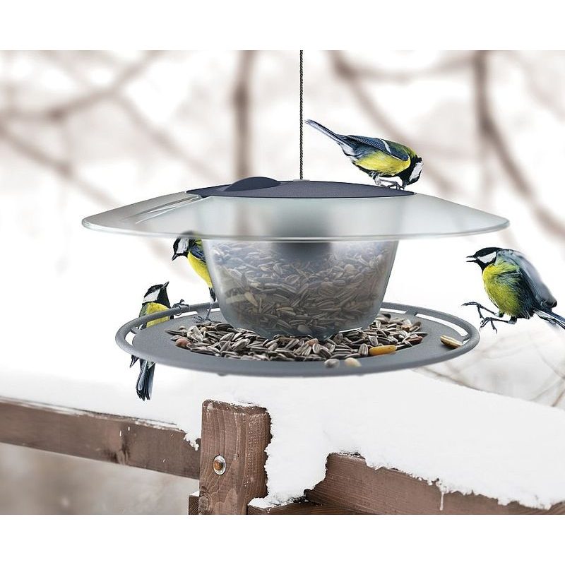 KRMÍTKO PRO PTÁKY BIRDYFEED ROUND ANTRACIT 29,4CM - PRO CHOVATELE - KRMIVA