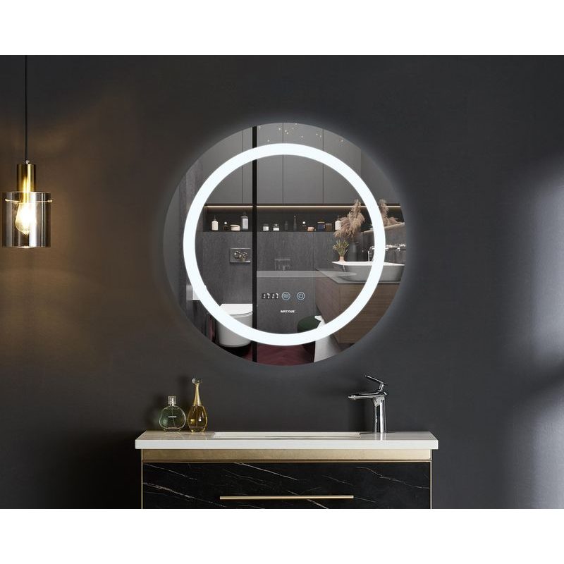 KOUPELNOVÉ ZRCADLO S LED OSVĚTLENÍM, PROTIZAMLŽOVACÍ FUNKCÍ, REGULACÍ JASU A HODINKAMI, MC02-80 PLAI | MC02-80 PLAIN PROCRAFT - ZRCADLA - SANITA