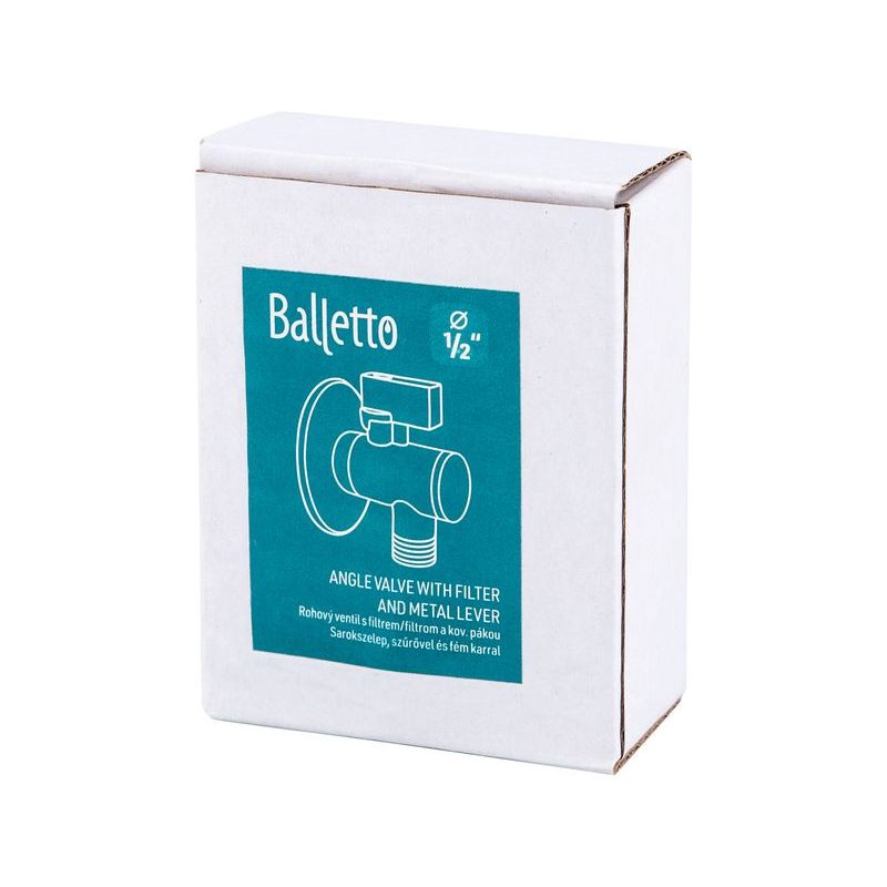 BALLETTO VENTIL ROHOVÝ S FILTREM A KOVOVOU PÁKOU, 1/2"-1/2", 81153 - PŘÍSLUŠENSTVÍ - SANITA