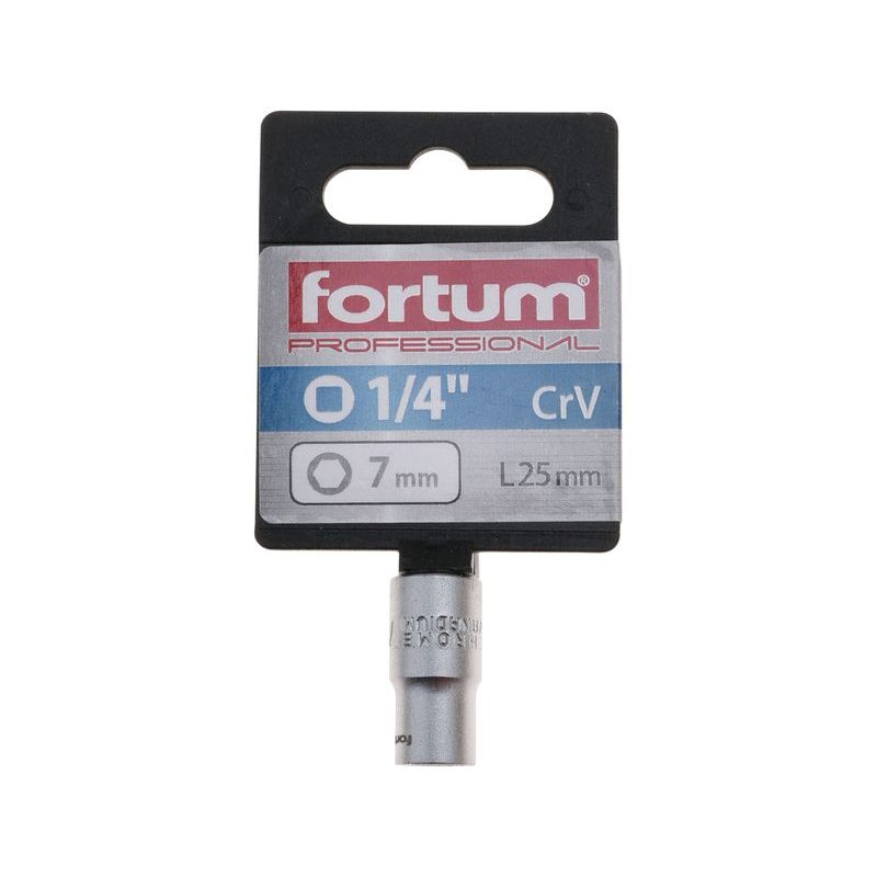 FORTUM HLAVICE NÁSTRČNÁ 1/4", 7MM, L 25MM, 4701407 - NÁSTRČNÉ HLAVICE, OŘECHY - RUČNÍ NÁŘADÍ
