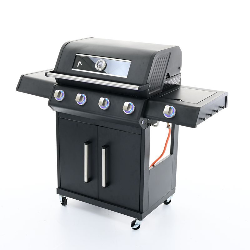 RIWALL PRO RGG 41 EXL LUXUSNÍ PLYNOVÝ GRIL 17 KW SE ČTYŘMI HOŘÁKY A BOČNÍM VAŘIČEM - PLYNOVÉ GRILY - ZAHRADA