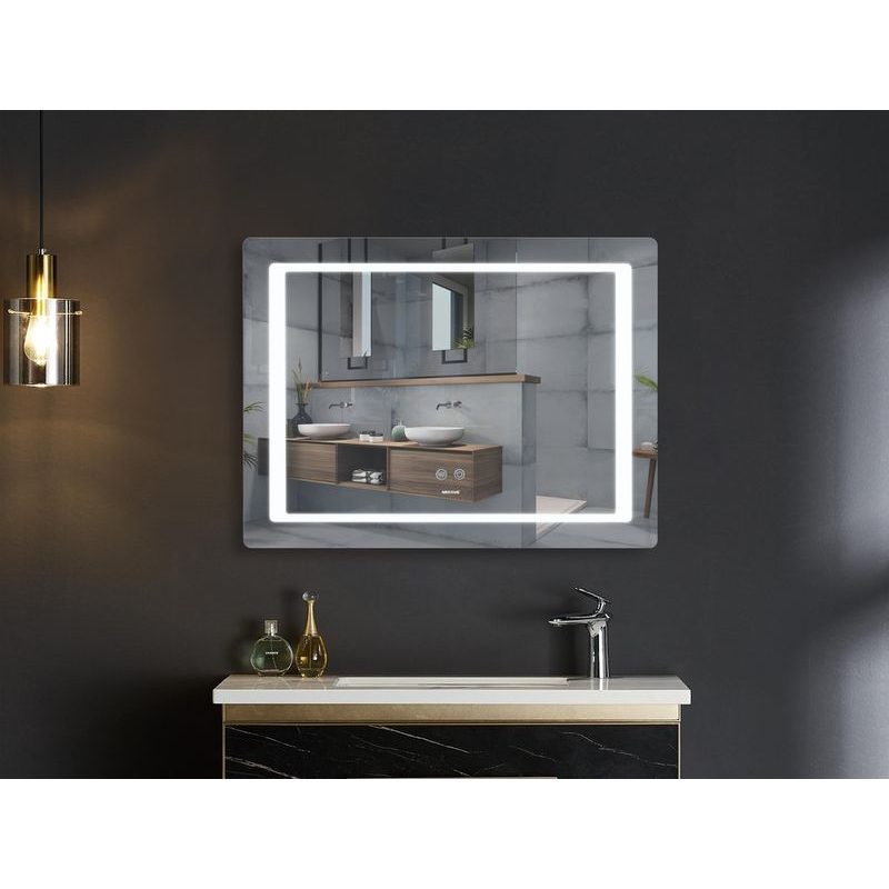 KOUPELNOVÉ ZRCADLO S LED OSVĚTLENÍM, PROTIZAMLŽOVACÍ FUNKCÍ A REGULACÍ JASU, MR13-80×60-REVERSE STYL | MR13-80×60-REVERSE STYLE PROCRAFT - ZRCADLA - SANITA