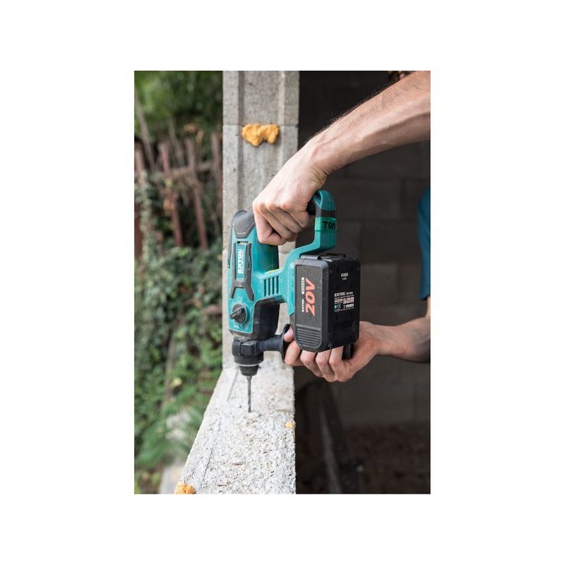 EXTOL INDUSTRIAL KLADIVO VRTACÍ AKU SHARE20V, 1,7J, SDS PLUS, BRUSHLESS, 20V LI-ION, 2AH, 8791818 - AKU VRTACÍ, SEKACÍ A KOMBINOVANÁ KLADIVA - AKU NÁŘADÍ