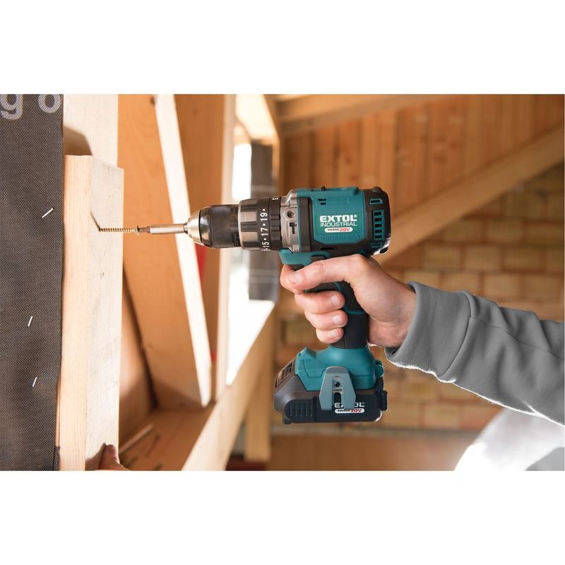 EXTOL INDUSTRIAL BLMD-221JS VRTACÍ ŠROUBOVÁK AKU S PŘÍKLEPEM SHARE20V, BRUSHLESS, 20V LI-ION, 2AH, 8791802 - PŘÍKLEPOVÝ ŠROUBOVÁK 18V - 20V - AKU NÁŘADÍ