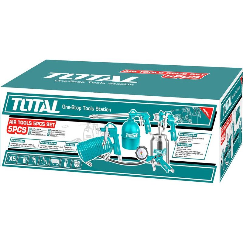 TOTAL KOMPRESOROVÁ SADA, PNEU, 5KS, TATK051 - SADY PNEU PŘÍSLUŠENSTVÍ - PNEU NÁŘADÍ