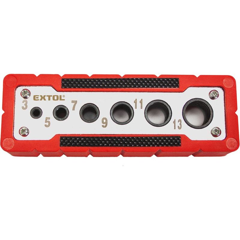 EXTOL PREMIUM VRTACÍ VODÍCÍ ŠABLONA, O 3-5-7-9-11-13MM, 8801921 - VRTÁKY, KORUNKY - PŘÍSLUŠENSTVÍ