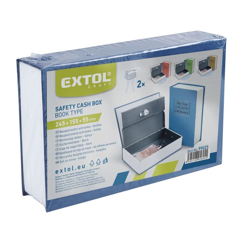 EXTOL CRAFT SCHRÁNKA BEZPEČNOSTNÍ - KNÍŽKA, 245X155X55MM, 99025 - TREZORY, ZAMYKACÍ SKŘÍŇKY - DÍLNA A GARÁŽ