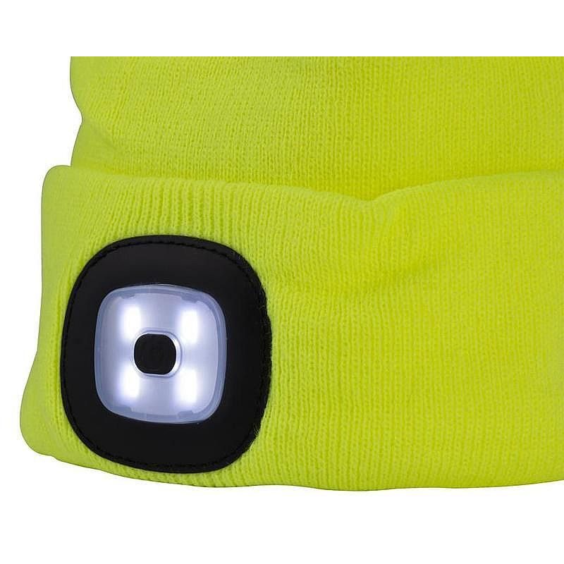 ČEPICE LED, 4X SMD LED, USB NABÍJENÍ, ŽLUTÁ, UNI - ČEPICE, KŠILTOVKY, PONOŽKY A JINÉ - PŘÍSLUŠENSTVÍ