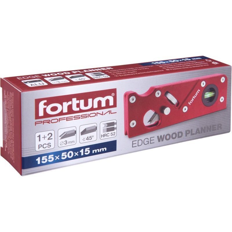 FORTUM HOBLÍK NA SRÁŽENÍ HRAN NASTAVITELNÝ, 2NOŽOVÉ PROFILY (45° - R3MM/1/8"), 4752104 - RUČNÍ HOBLÍKY - RUČNÍ NÁŘADÍ