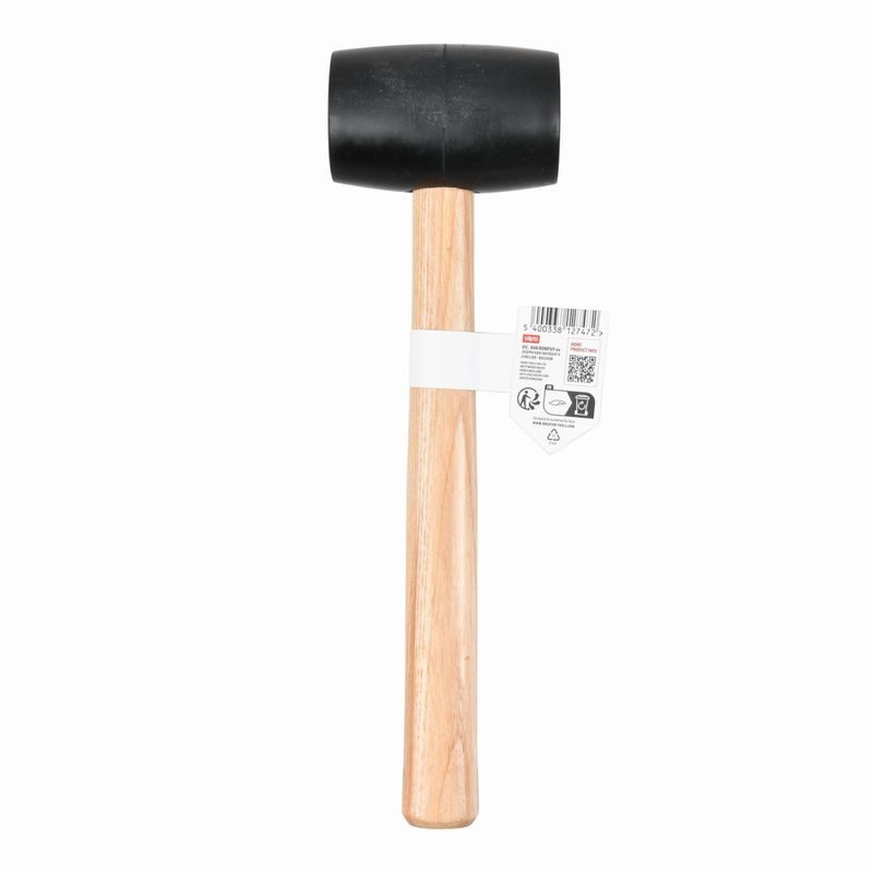 KREATOR KRTH90601 GUMOVÁ PALICE ČERNÁ 450G - DŘEVĚNÁ NÁSADA - GUMOVÉ PALICE - RUČNÍ NÁŘADÍ