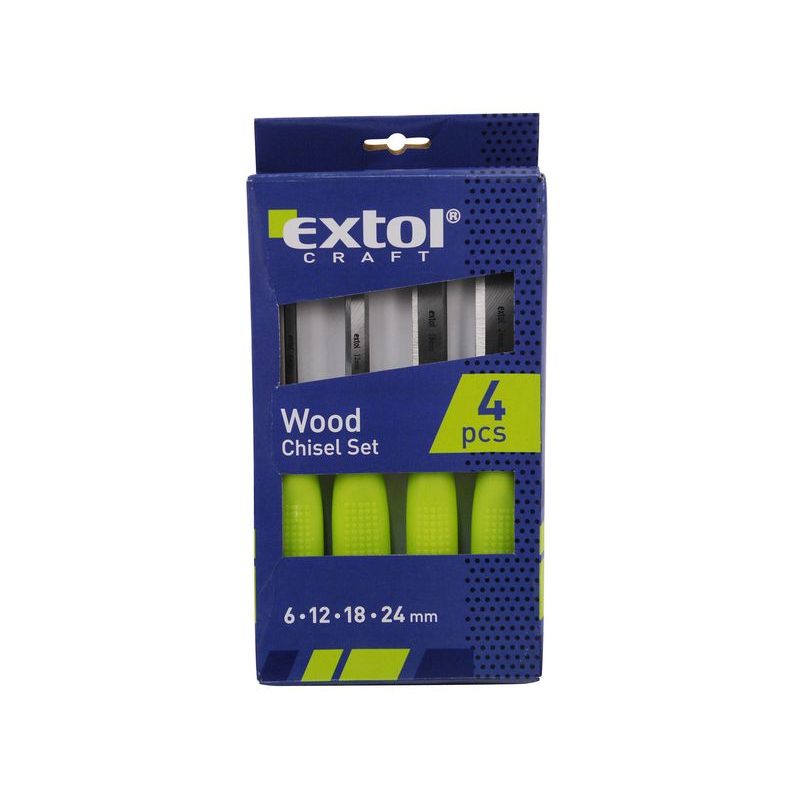 EXTOL CRAFT DLÁTA, SADA 4KS, 6-12-18-24MM, 3932 - DLÁTA - RUČNÍ NÁŘADÍ