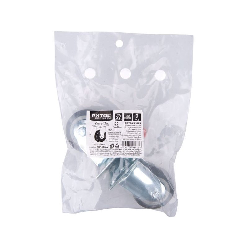 EXTOL PREMIUM 33050LF KOLEČKA OTOČNÁ S OBRUČÍ ZE ŠEDO-HNĚDÉ PRYŽE, SADA 2KS, PRŮMĚR 50MM, 8856024 - NÁHRADNÍ KOLEČKA - DÍLNA A GARÁŽ