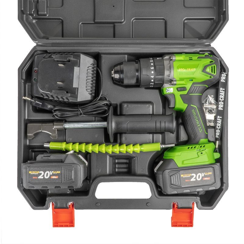 AKU VRTACÍ ŠROUBOVÁK S PŘÍKLEPEM PROCRAFT SPA18BL BRUSHLESS SE SADOU BITŮ DBS-101 | SPA18BL/DBS101 PROCRAFT - PŘÍKLEPOVÝ ŠROUBOVÁK 18V - 20V - AKU NÁŘADÍ