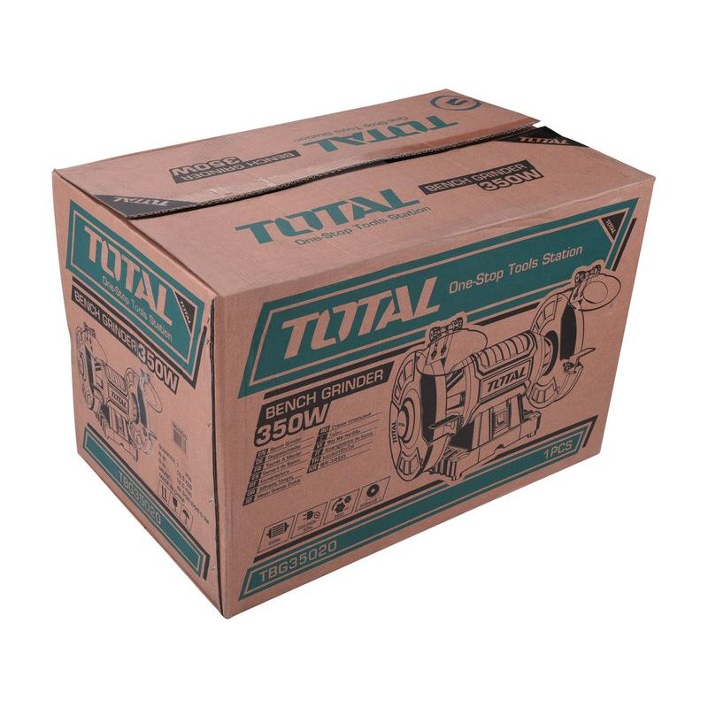 TOTAL BRUSKA STOLNÍ DVOUKOTOUČOVÁ, 350W, 200MM, INDUSTRIAL, TBG35020 - DVOUKOTOUČOVÉ BRUSKY - ELEKTRICKÉ NÁŘADÍ