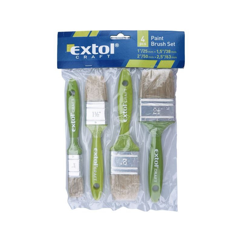 EXTOL CRAFT ŠTĚTCE PLOCHÉ, SADA 4KS, 25-38-50-63MM, 91510 - MALÍŘSKÉ POTŘEBY - DÍLNA A GARÁŽ