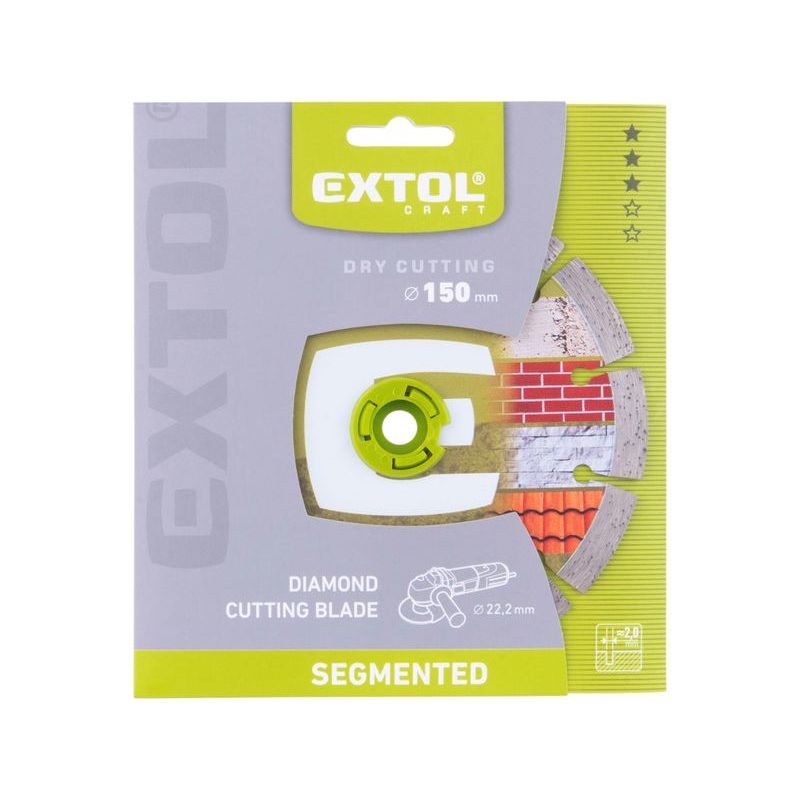 EXTOL CRAFT KOTOUČ DIAMANTOVÝ ŘEZNÝ SEGMENTOVÝ - SUCHÉ ŘEZÁNÍ, O 150X22,2X2MM, 903033 - DIA KOTOUČ 150 MM - PŘÍSLUŠENSTVÍ