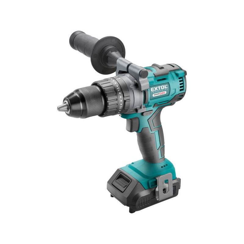 EXTOL INDUSTRIAL VRTACÍ ŠROUBOVÁK AKU S PŘÍKLEPEM SHARE20V, BRUSHLESS, 20V LI-ION, 2AH, 8791800 - PŘÍKLEPOVÝ ŠROUBOVÁK 18V - 20V - AKU NÁŘADÍ