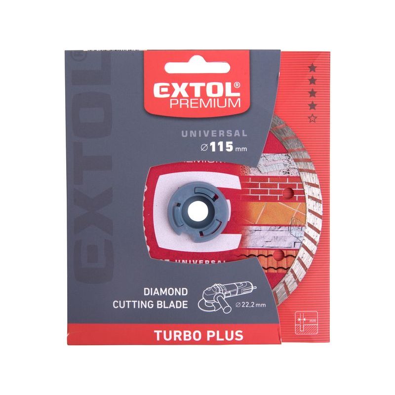 EXTOL PREMIUM KOTOUČ DIAMANTOVÝ ŘEZNÝ TURBO PLUS - SUCHÉ I MOKRÉ ŘEZÁNÍ, O 115X22,2X2MM, 8803031 - DIA KOTOUČ 115 MM - PŘÍSLUŠENSTVÍ