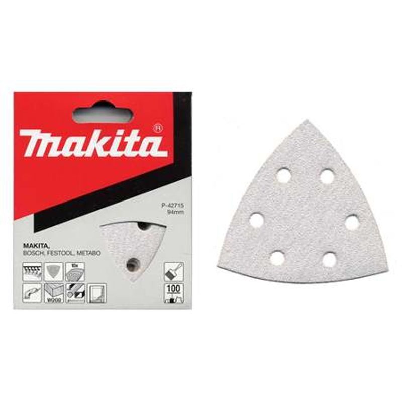 MAKITA P-42709 - PAPÍR BRUSNÝ SUCHÝ ZIP 94X94X94MM 6 DĚR K80, 10KS = OLD B-21696 - BRUSNÉ PAPÍRY - TROJÚHELNÍKOVÉ - PŘÍSLUŠENSTVÍ