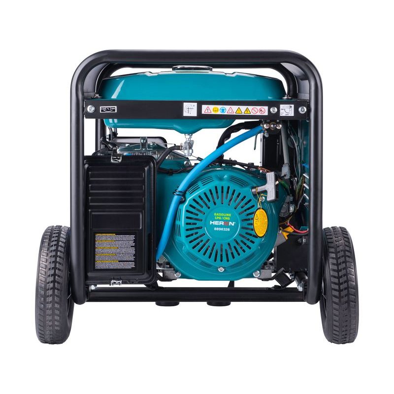 HERON ELEKTROCENTRÁLA BENZÍNOVÁ A PLYNOVÁ (LPG/NG) 17HP/8,2KW, ELEKTRICKÝ START, ATS READY, PODVOZEK, 8896326 - PLYNOVÉ ELEKTROCENTRÁLY - ELEKTROCENTRÁLY