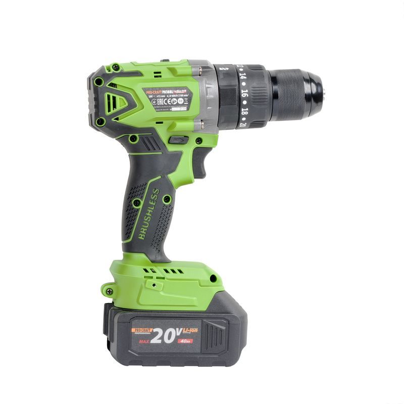 AKU VRTACÍ ŠROUBOVÁK S PŘÍKLEPEM PROCRAFT SPA18BL BRUSHLESS SE SADOU BITŮ DBS-101 | SPA18BL/DBS101 PROCRAFT - PŘÍKLEPOVÝ ŠROUBOVÁK 18V - 20V - AKU NÁŘADÍ