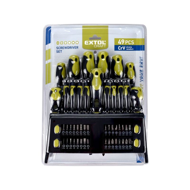 EXTOL CRAFT ŠROUBOVÁKY S HROTY, SADA 49KS, CRV, 53146 - SADY ŠROUBOVÁKŮ - RUČNÍ NÁŘADÍ