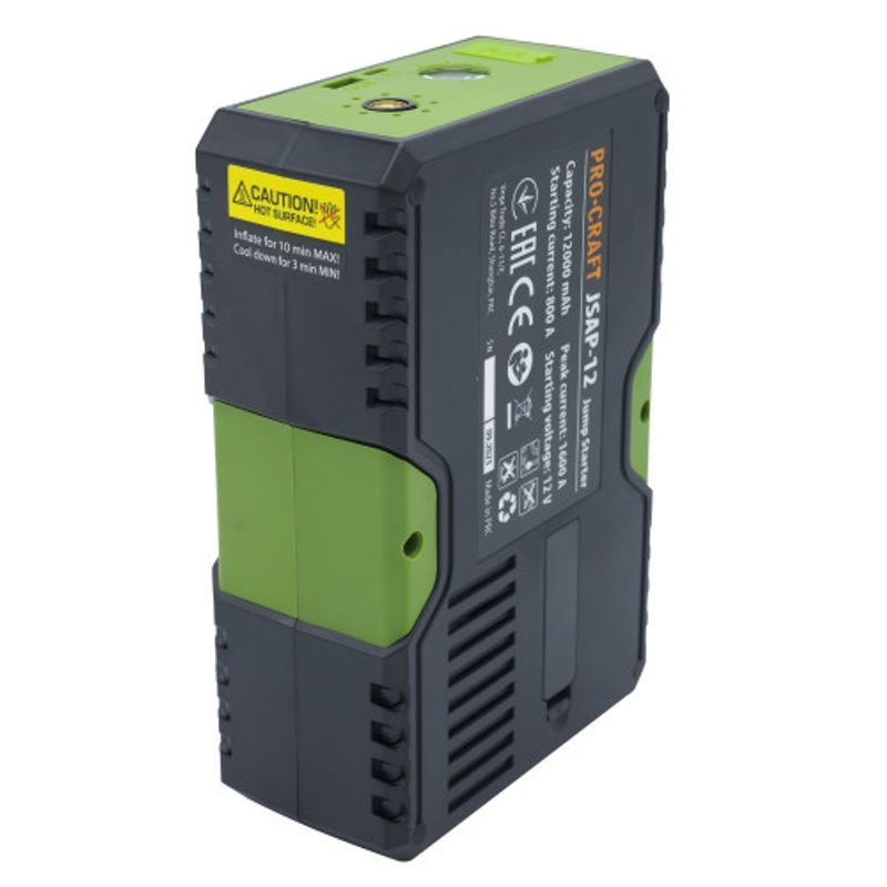 STARTOVACÍ ZDROJ S FUNKCÍ KOMPRESORU PROCRAFT JSAP-12NE | JSAP-12NE PROCRAFT - AUTO-POTŘEBY - DÍLNA A GARÁŽ