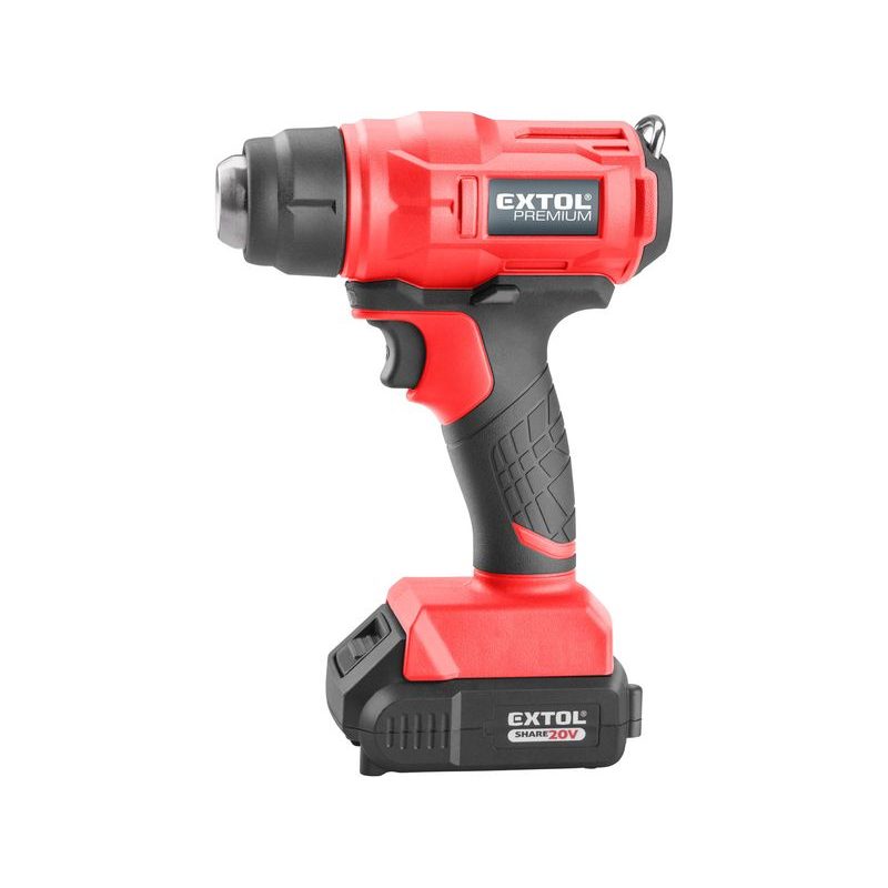 EXTOL PREMIUM PISTOLE HORKOVZDUŠNÁ AKU SHARE20V, 550°C, 20V LI-ION, 2AH, 8891866 - AKU SPECIALITY - AKU NÁŘADÍ