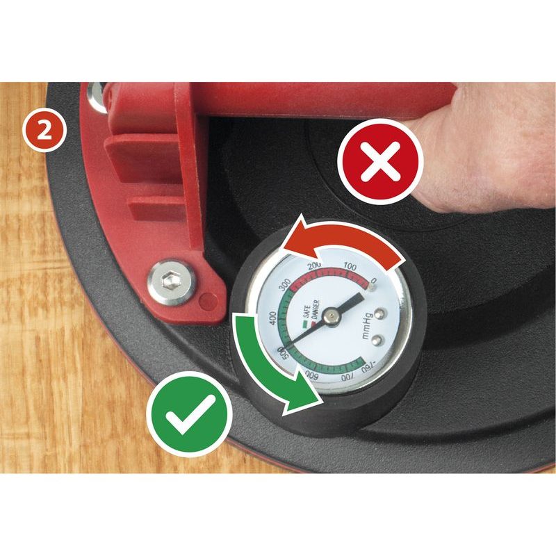 EXTOL PREMIUM PŘÍSAVKA S MANUÁLNÍ PUMPOU A MANOMETREM, O 200MM/130KG, 8863110 - PŘÍSAVKY NA SKLO - DÍLNA A GARÁŽ