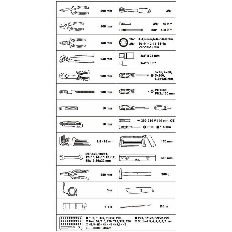 SADA NÁŘADÍ V AL KUFRU, 109KS - SADY NÁŘADÍ - RUČNÍ NÁŘADÍ