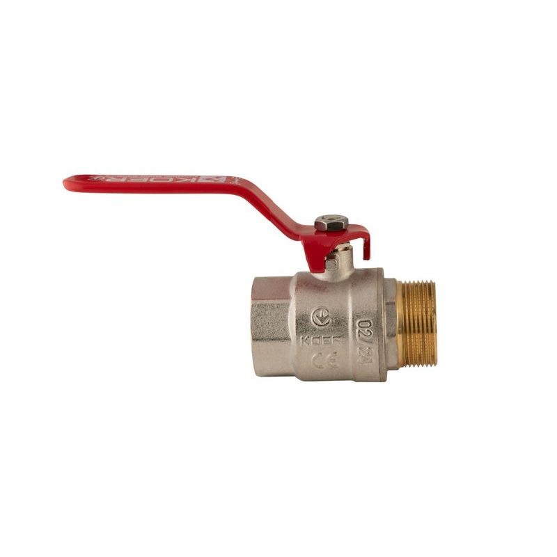 KULOVÝ KOHOUT PÁKOVÝ ČERVENÝ, KR.215 1½"FM | KR.215 1½"FM PROCRAFT - PŘÍSLUŠENSTVÍ (KOHOUTY, ŠROUBENÍ,...) - SANITA