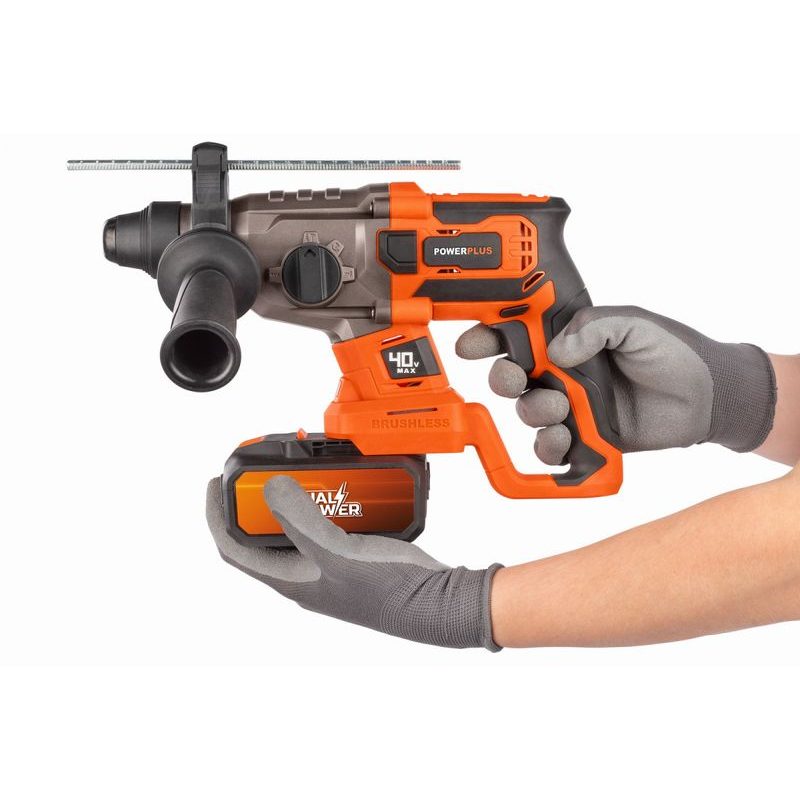 POWERPLUS POWDP15680 AKU KOMBINOVANÉ KLADIVO 40V BEZUHLÍKOVÉ (BEZ AKU) - AKU VRTACÍ, SEKACÍ A KOMBINOVANÁ KLADIVA - AKU NÁŘADÍ