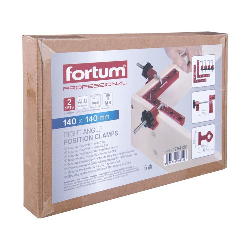 FORTUM L-SVORKY ROHOVÉ/90° SADA 2KS, 140X140MM, 4784120 - OSTATNÍ SVĚRKY - RUČNÍ NÁŘADÍ